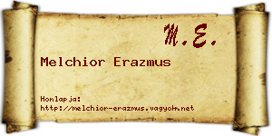 Melchior Erazmus névjegykártya